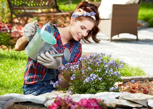 Seasonal lawn mowing work in a Ponders End outdoor space